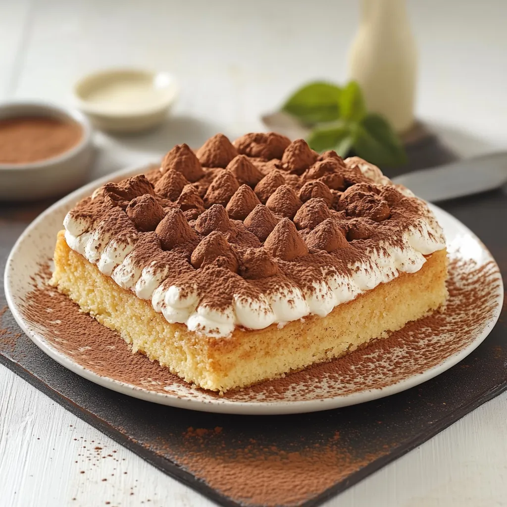 Dolce soffice con crema e cacao.