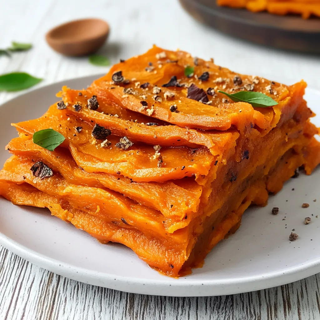 Fettine di patate dolci con cipolle e spezie.