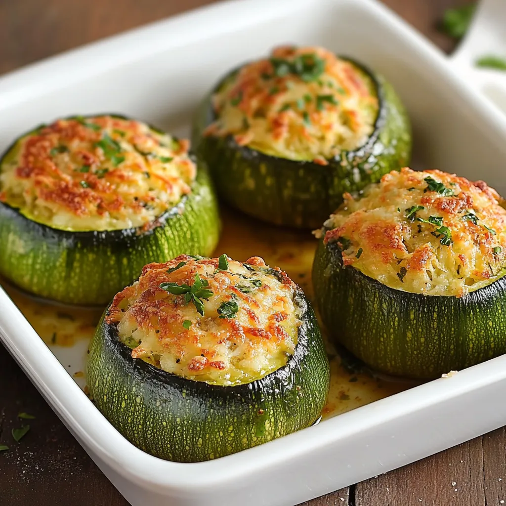 Quattro zucchini fritti con formaggio e erbe.