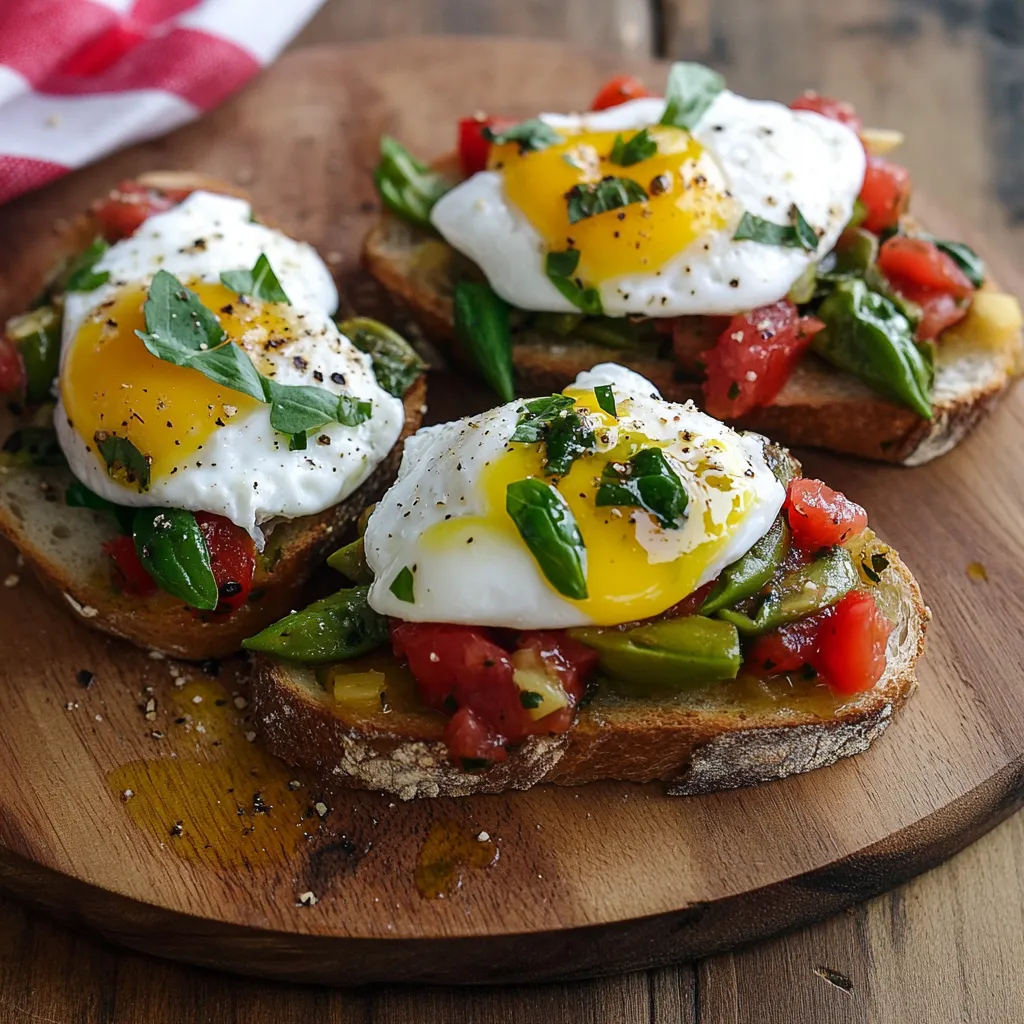 Bruschette con uovo e carciofi.