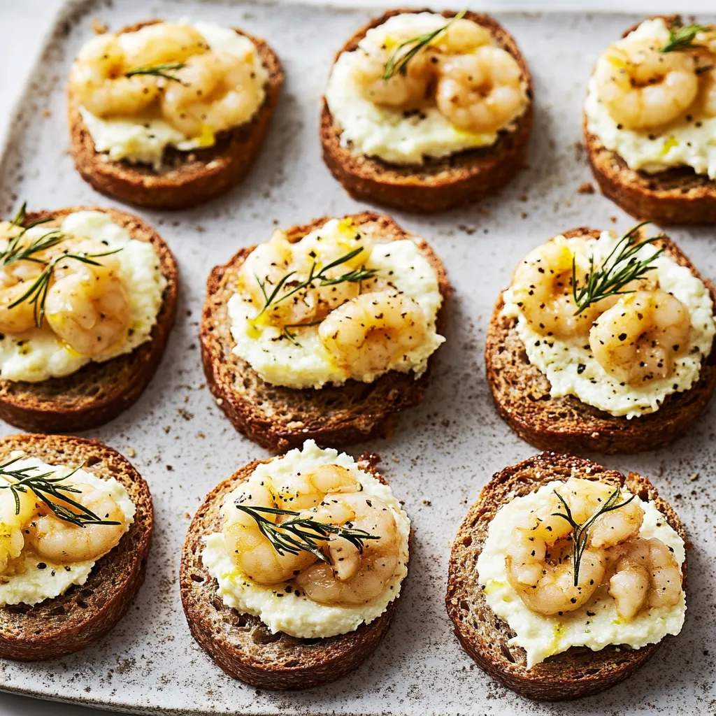 Un piatto di bruschetta con crostini e crema di formaggio.