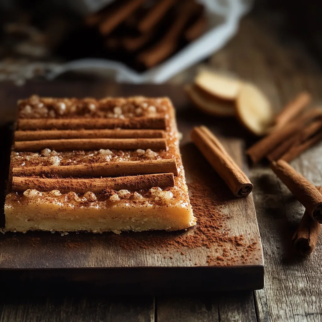 Un pezzo di torta con cinnamon e cannoli.