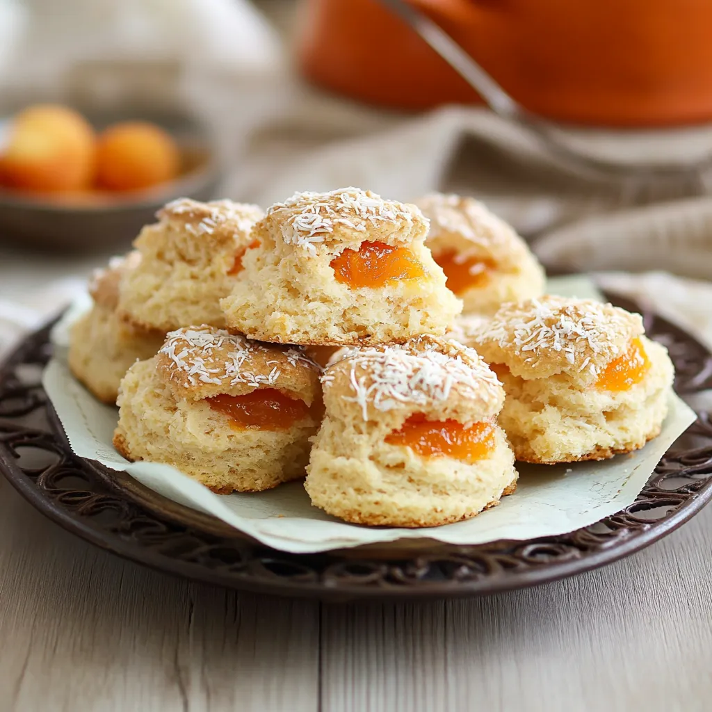 Piatto decorato con frutta fresca e cocco grattugiato.