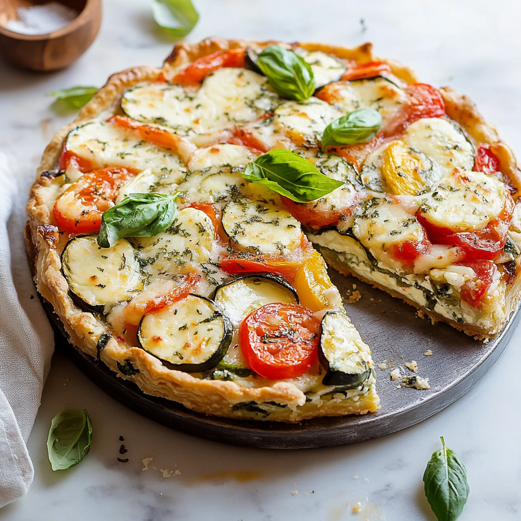 Rustico con verdure e mozzarella.