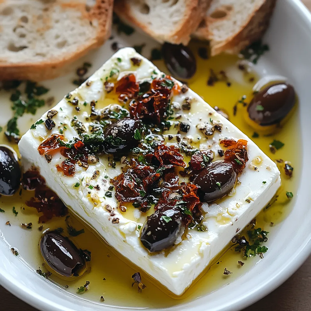 Un piatto con un formaggio e olive.