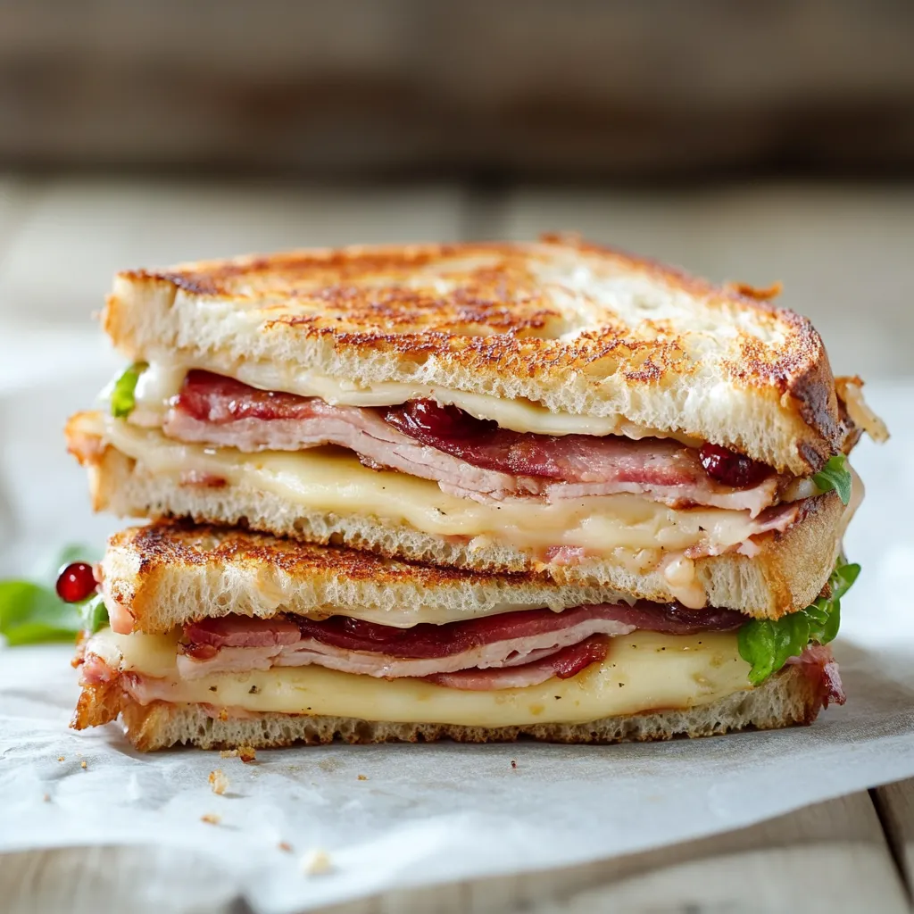 Sandwich con salame e formaggio.
