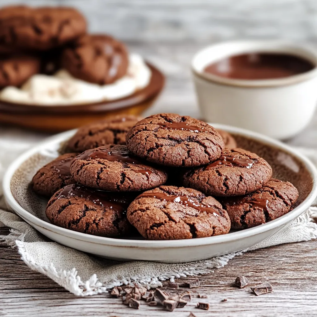 Un piatto di biscotti con caramello.