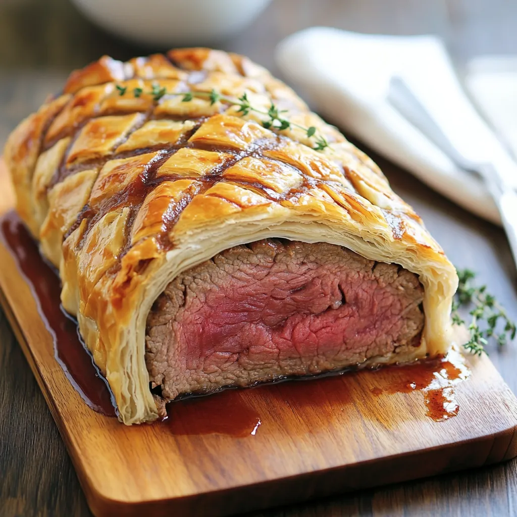 Un pezzo di carne in un pane crostato.