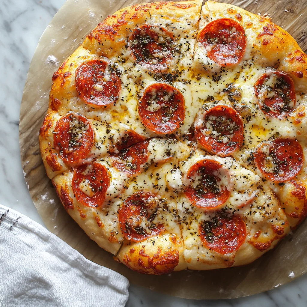 Pizza con pomodoro e formaggio filante.