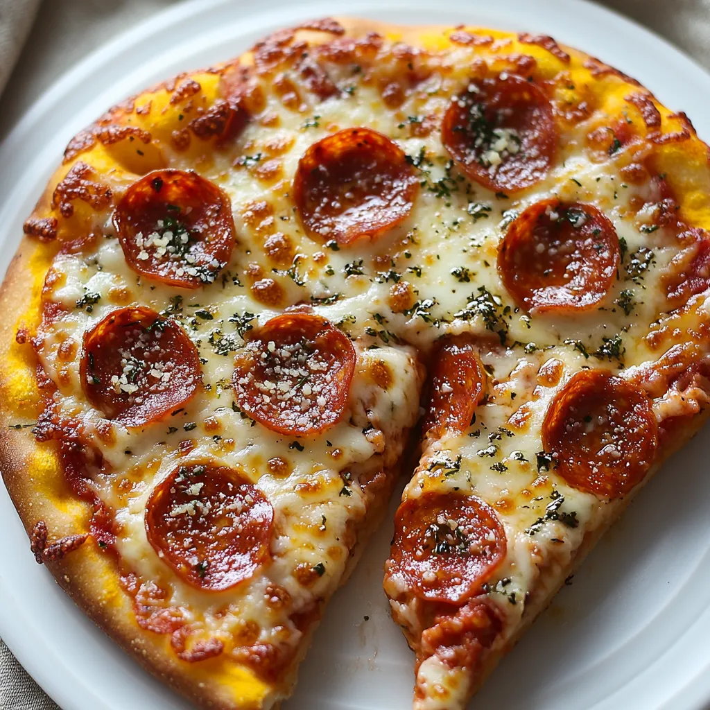 Una pizza con pepperoni e formaggio.