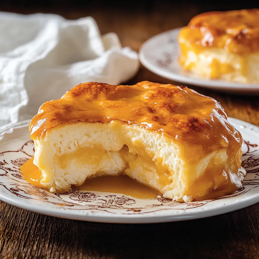 Un cake con caramello e crema di frutta.
