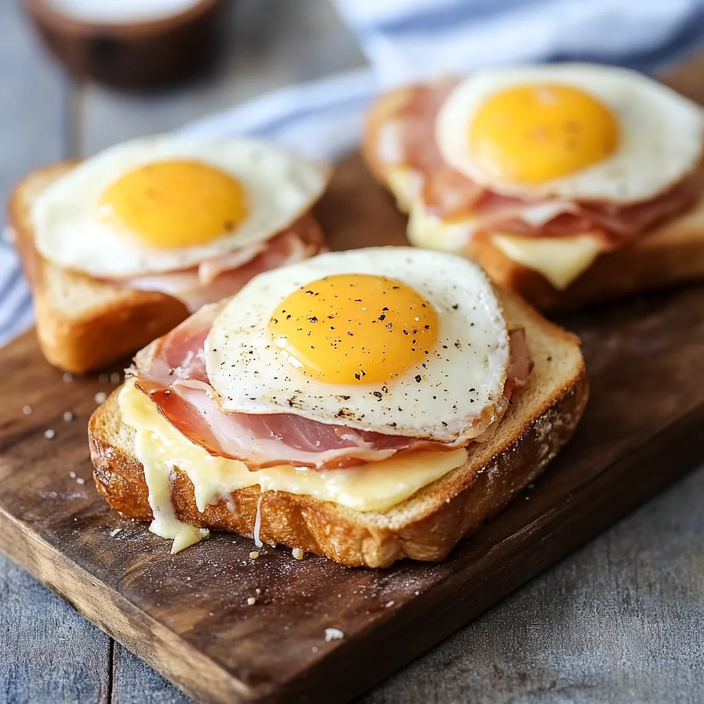 Toast serviti con uova morbide e formaggio cremoso.