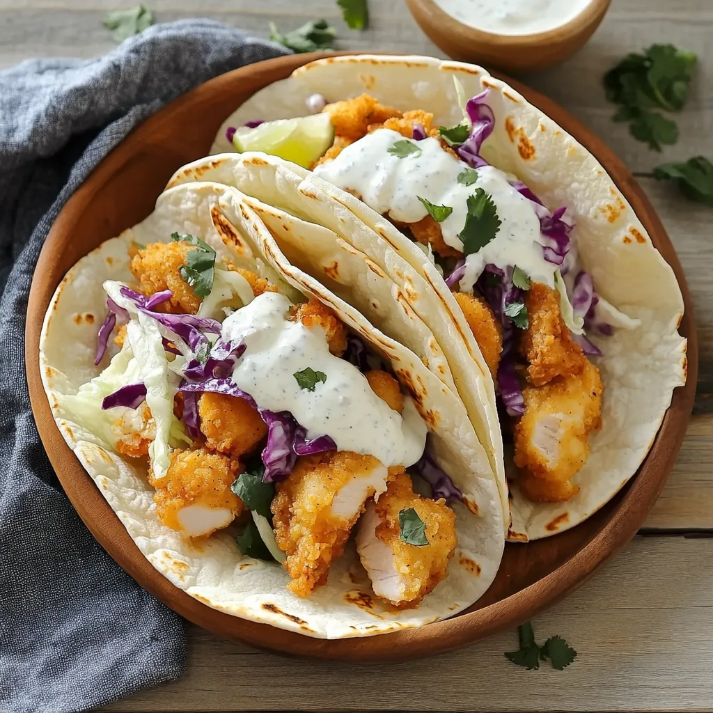 Tacos con pollo e salsa vellutata.