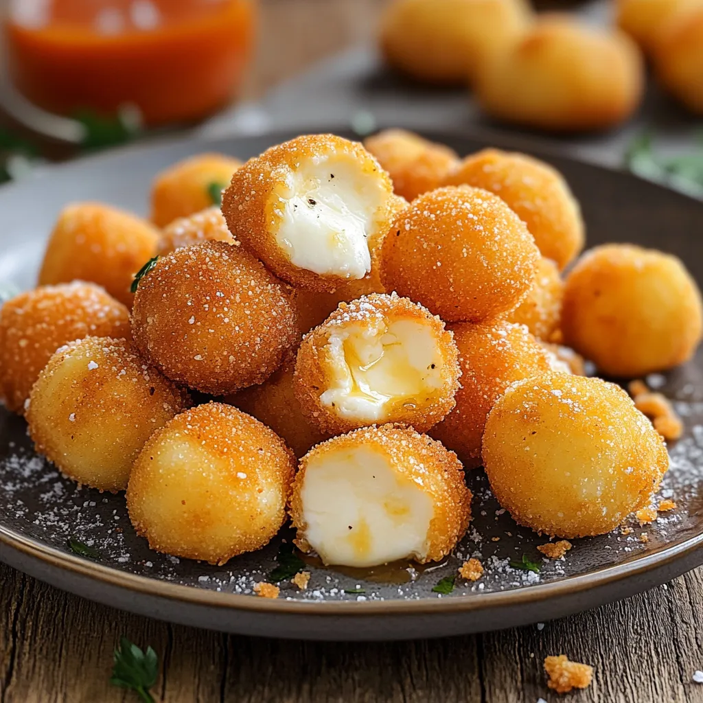 Bocconcini di mozzarella croccanti e dorati.
