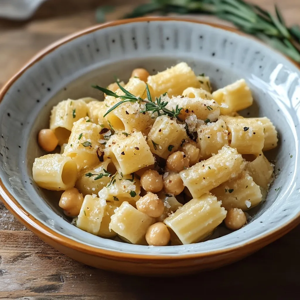 Pasta ai ceci in una ciotola.
