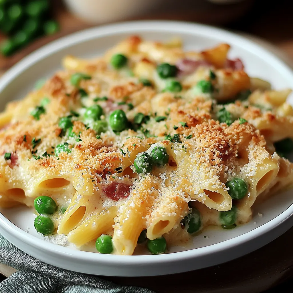 Penne con verdure e formaggio.