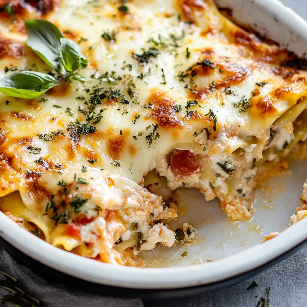 Porzione di lasagna verde con verdure colorate