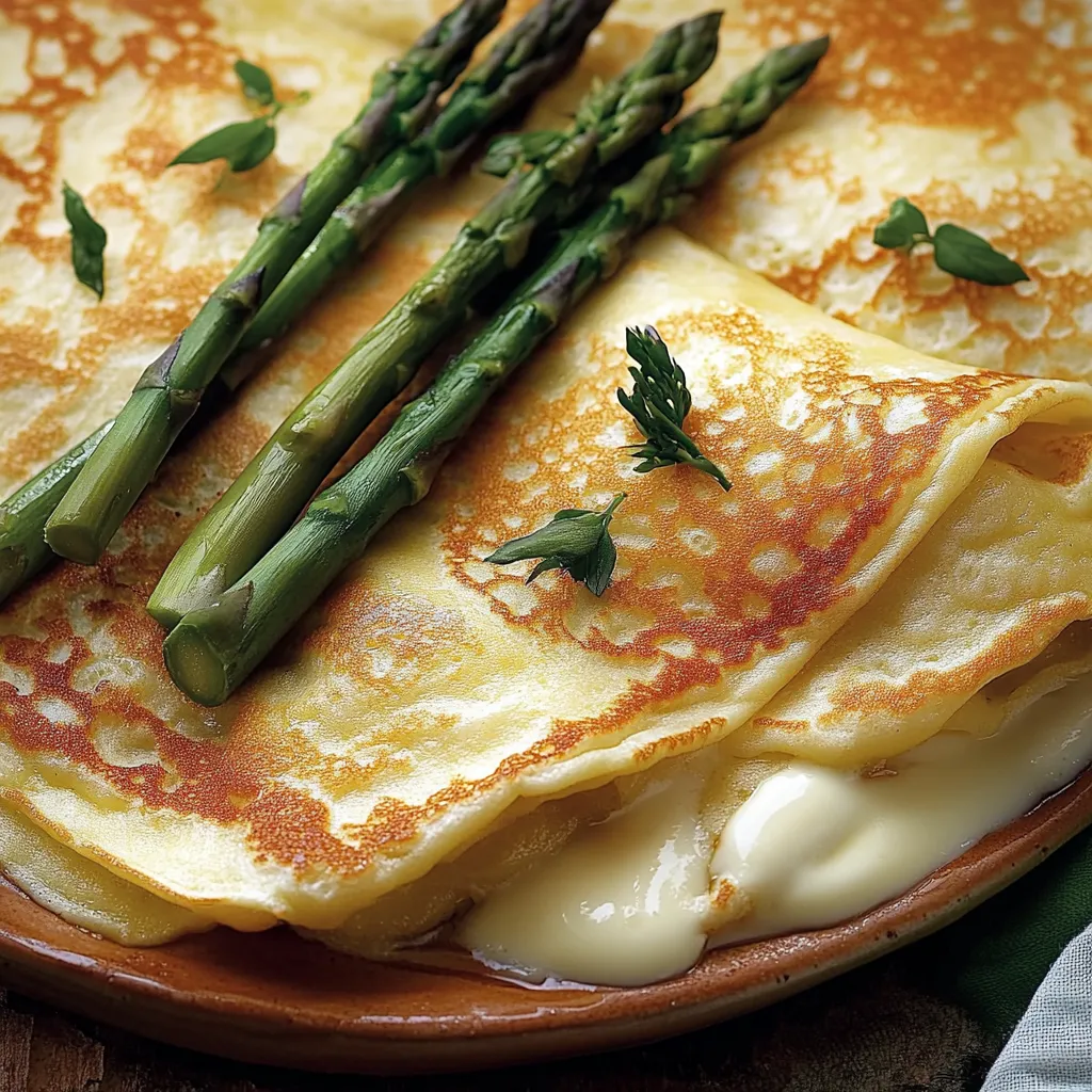 Crespelle agli asparagi e crema.