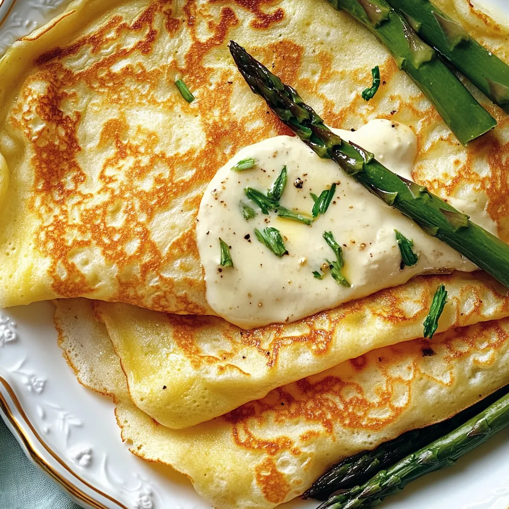 Fette di frittata con asparagi e salsa.