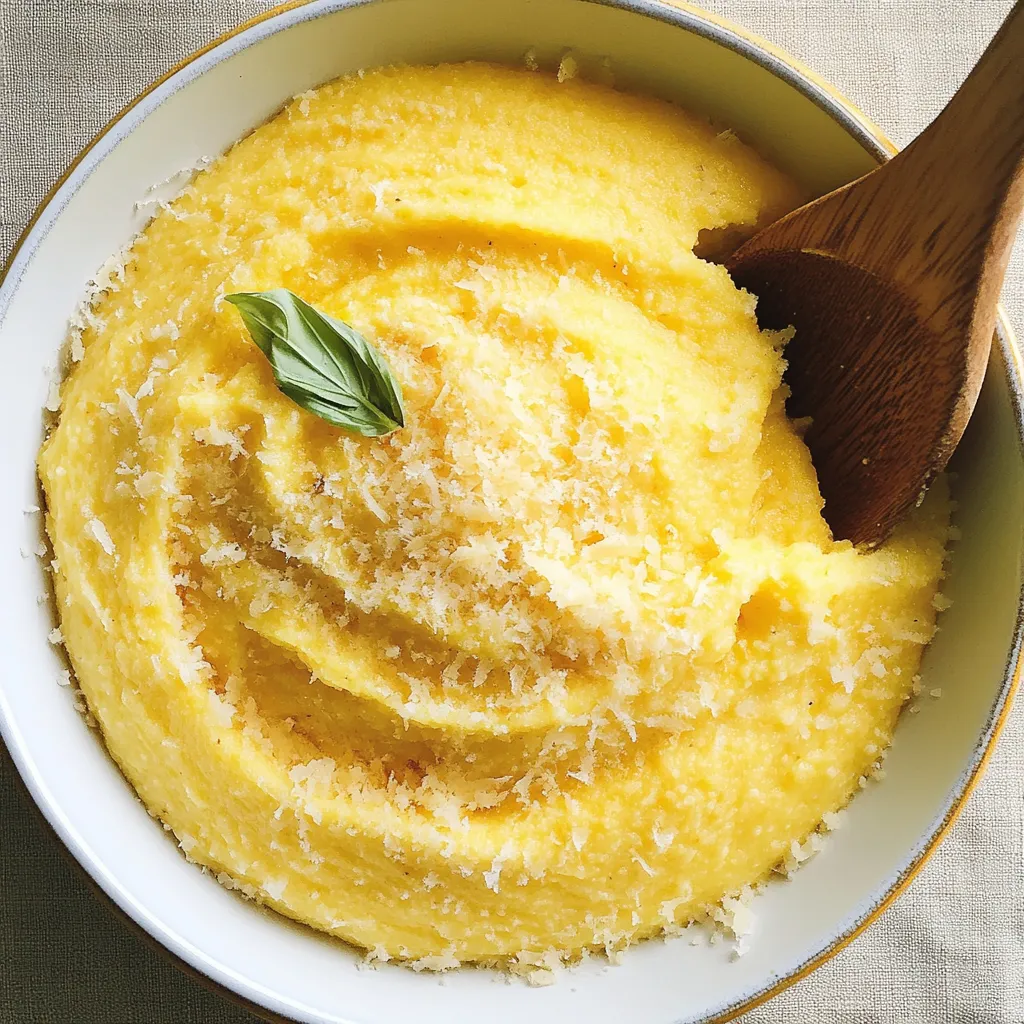 Una ciotola con polenta e parmigiano.
