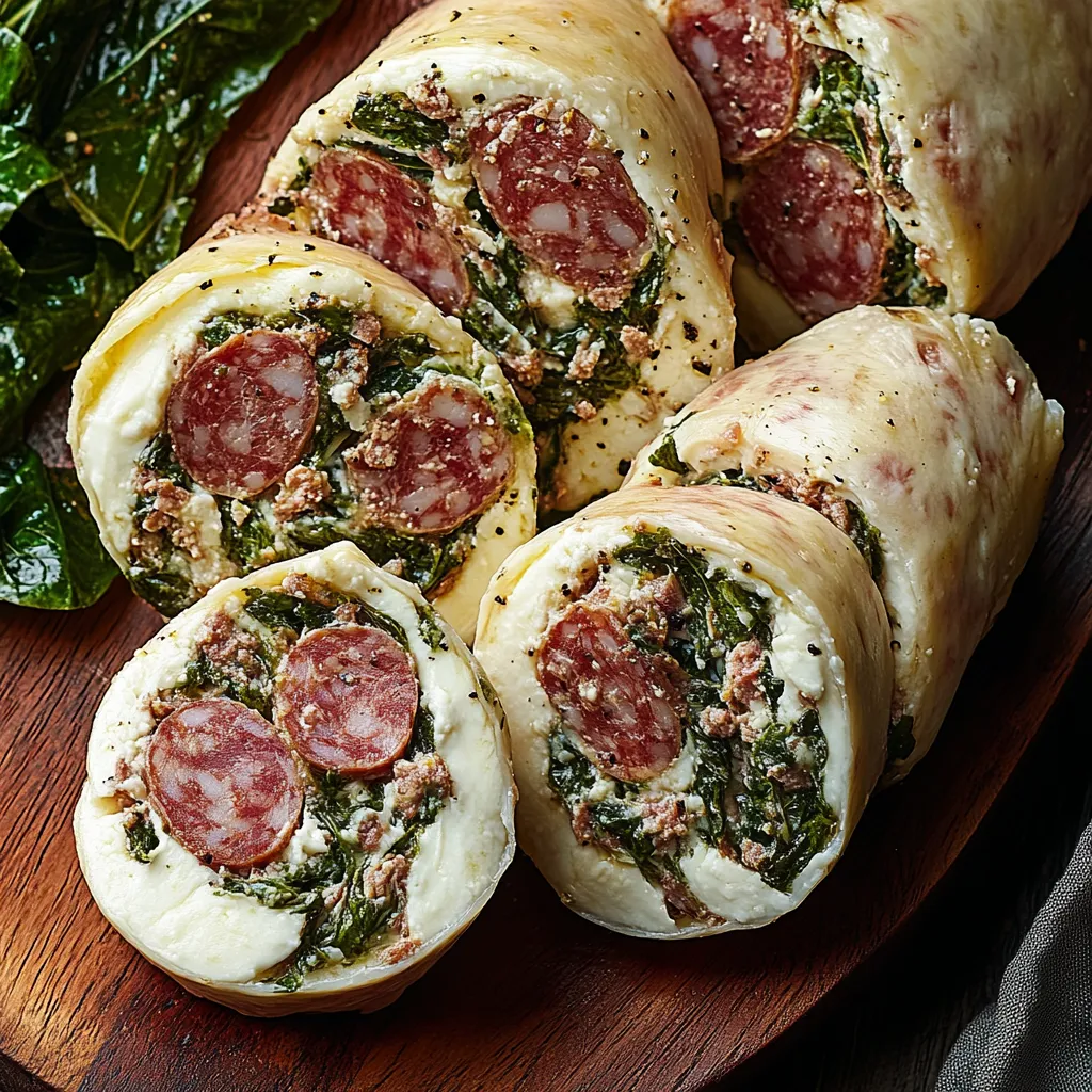 Piatto di rotolo farcito con peperoni e altre verdure.