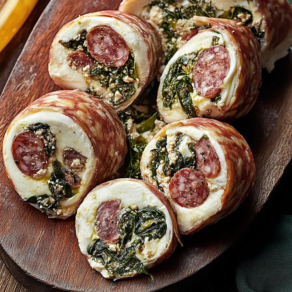 Tagliere con affettati e spinaci saltati.
