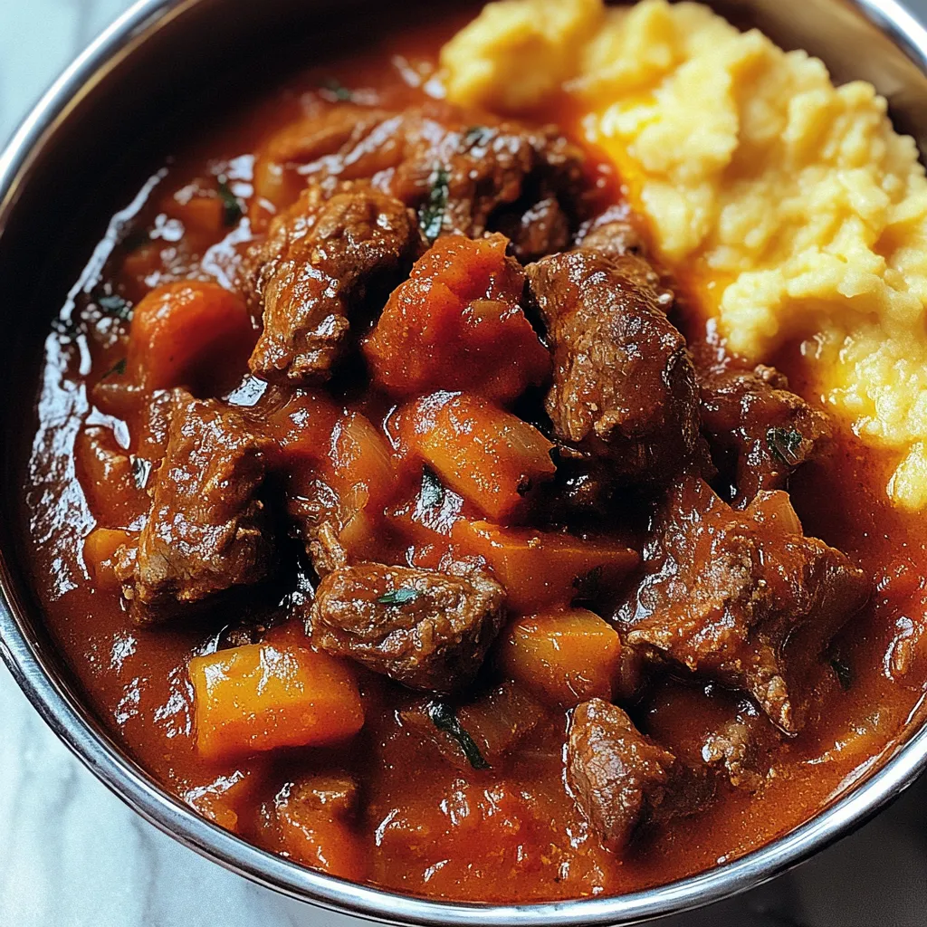 Tazza con carne e patate.