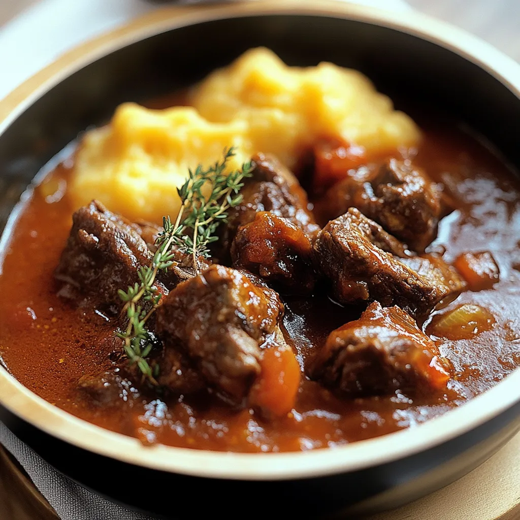 Tazza con carne e patate.