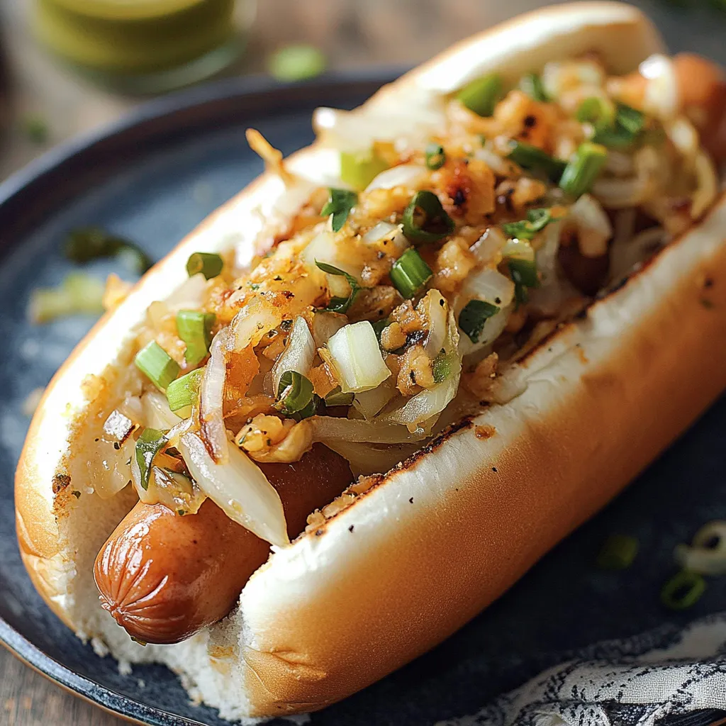 Hot dog con onion e pepper.
