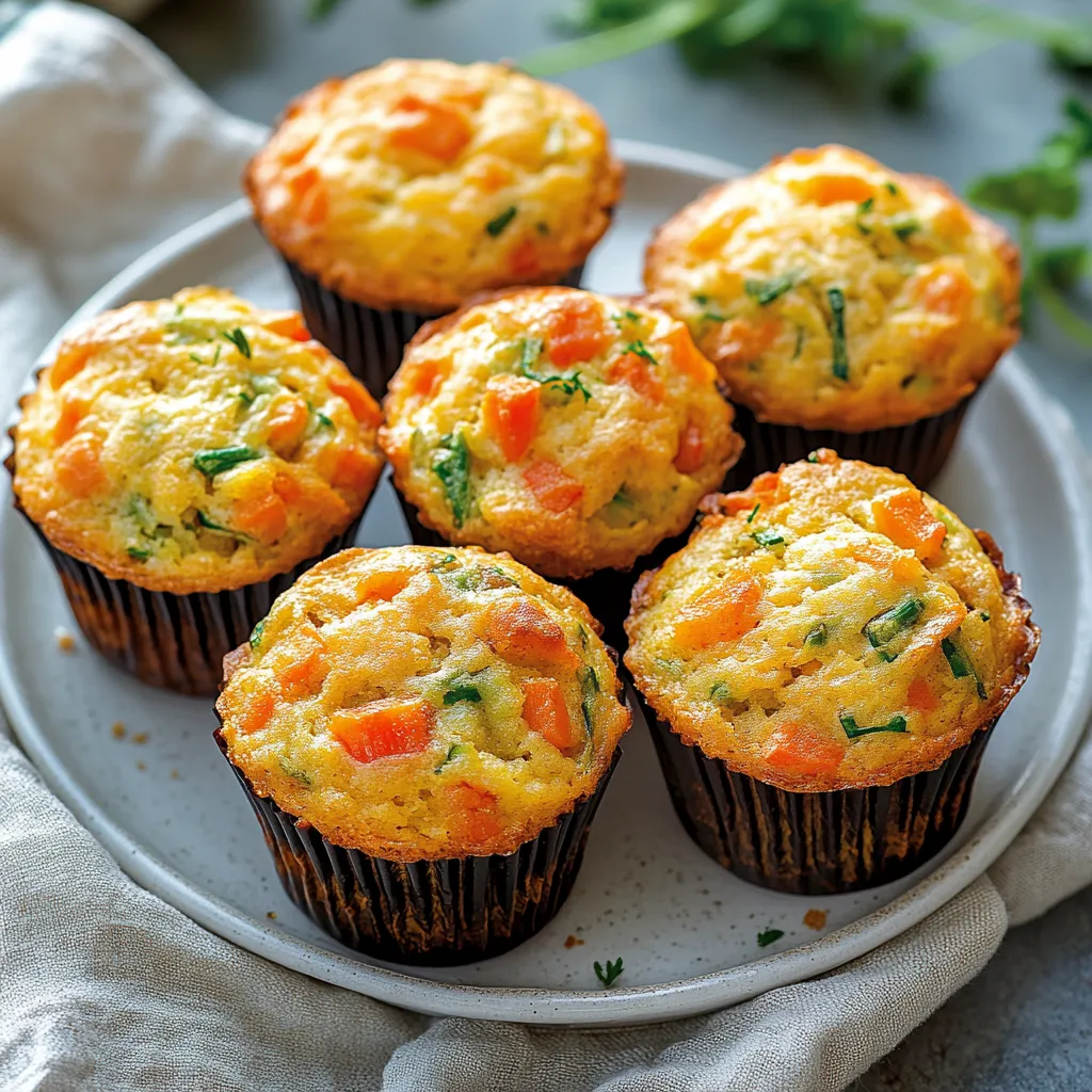 Un piatto con 6 cupcake con carote.