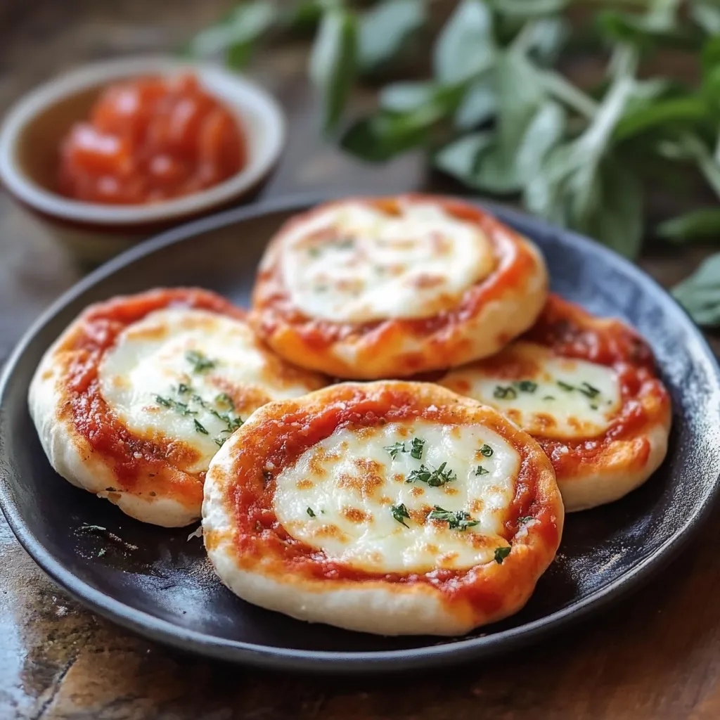Mini tranci con formaggio filante e sugo.
