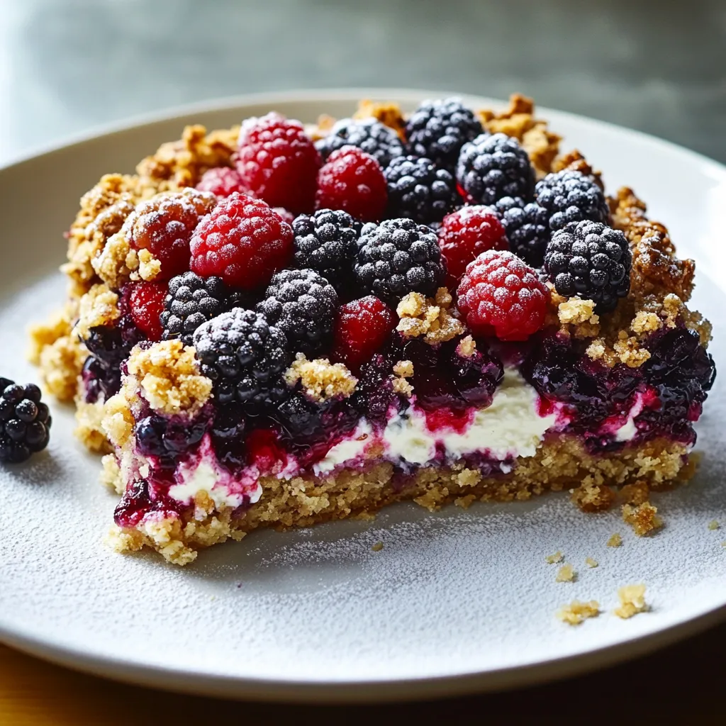 Una torta con frutta di bosco e crema.