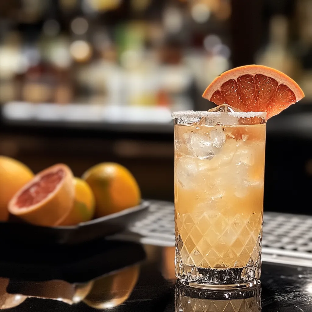 Un cocktail servito in bicchiere con peperoncino sopra.