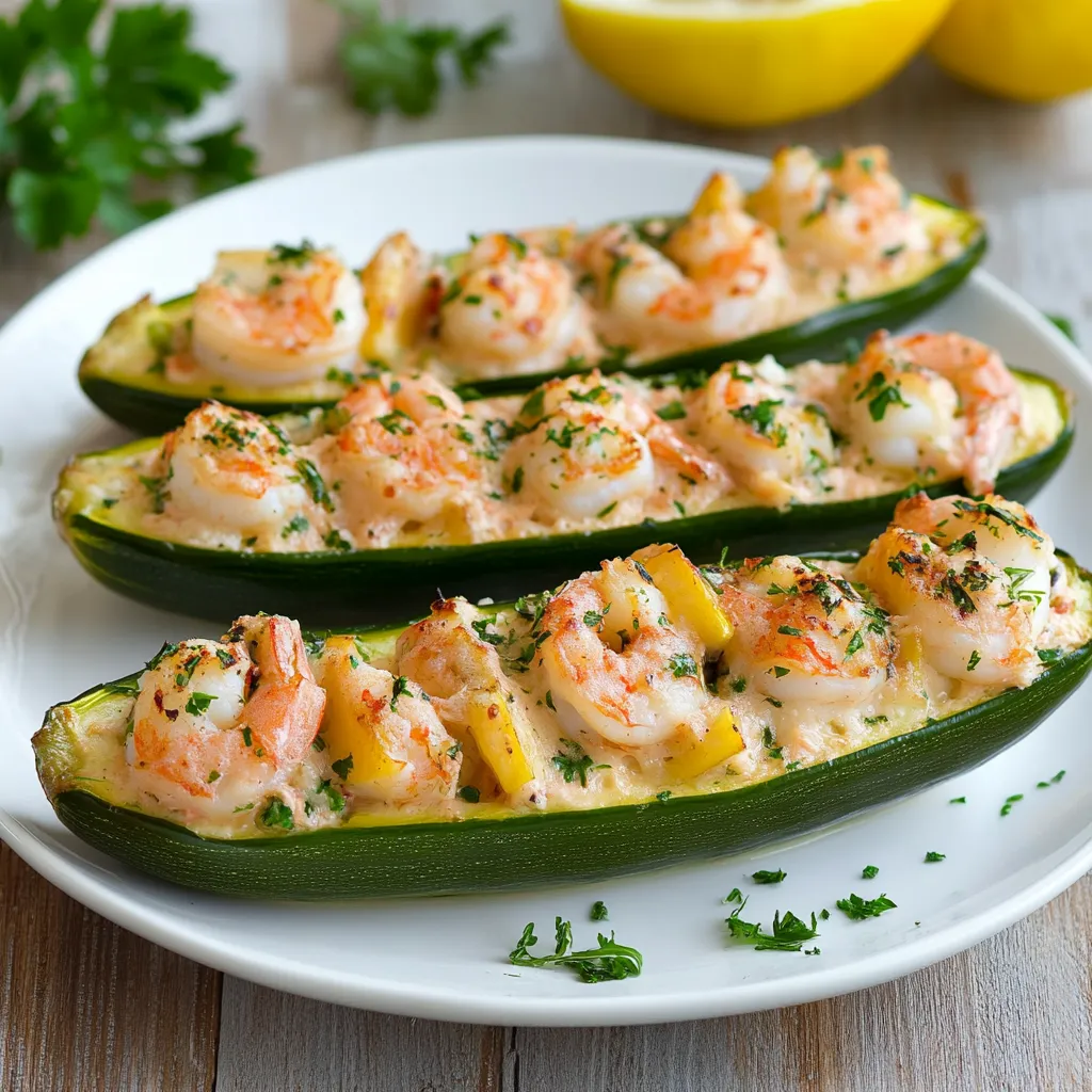 Zucchine ripiene con crema di mare.