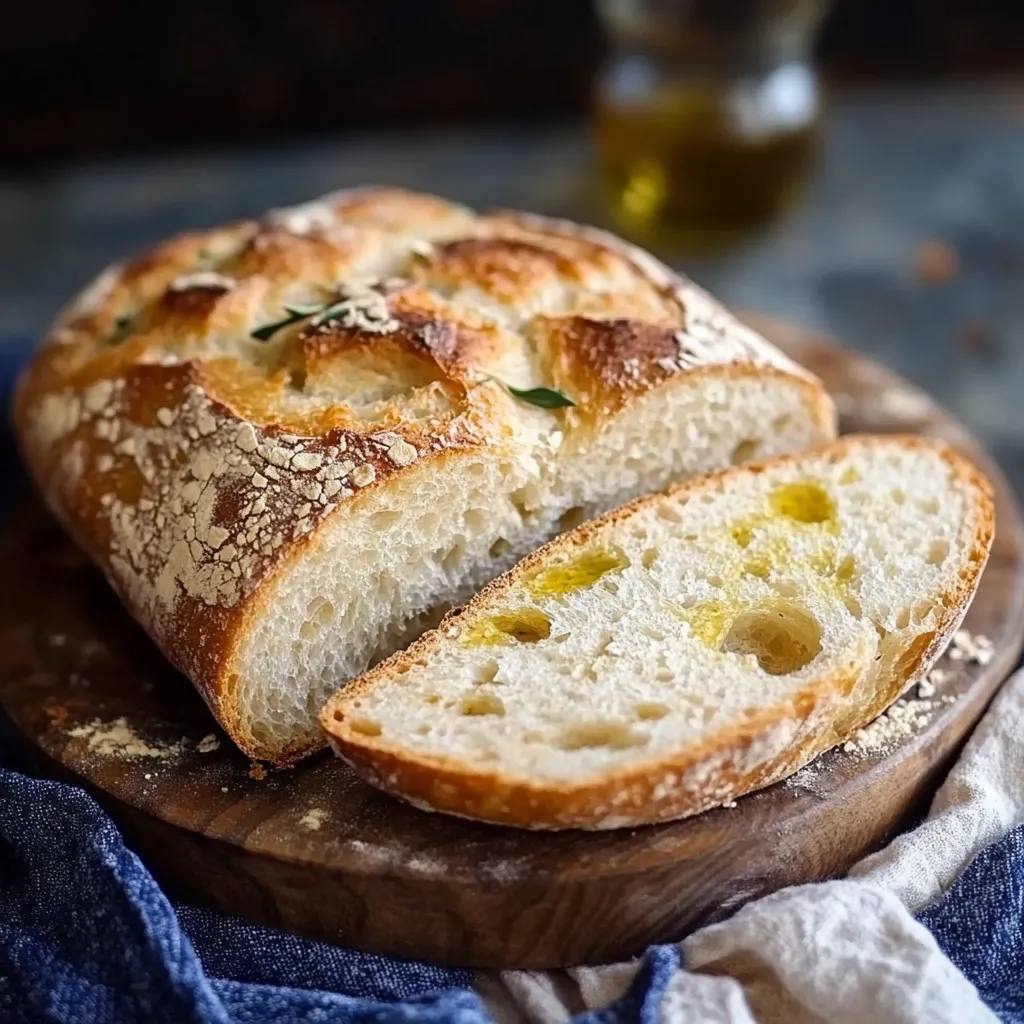 Pane con olio e erbe aromatiche.