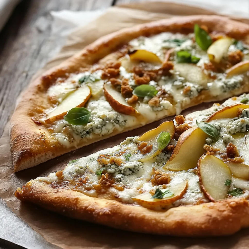 Due pizze con pere e speck.