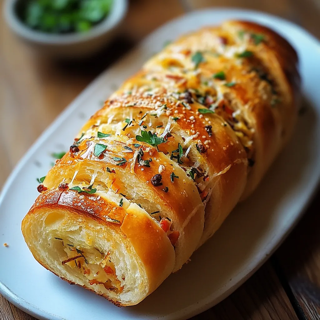 Pane farcito tipo spirale con verdure e formaggio.