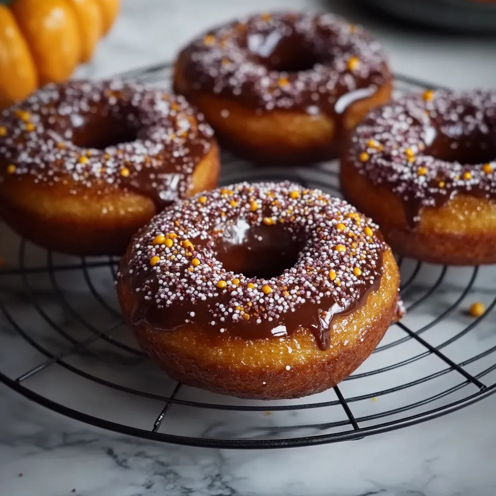 Ciambelle con cioccolato e zuccherini.