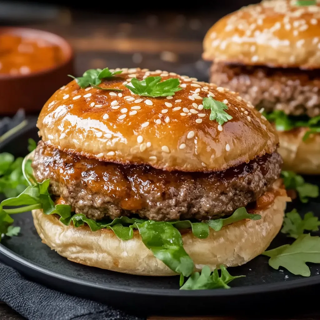Due hamburger con lattuga e patate.