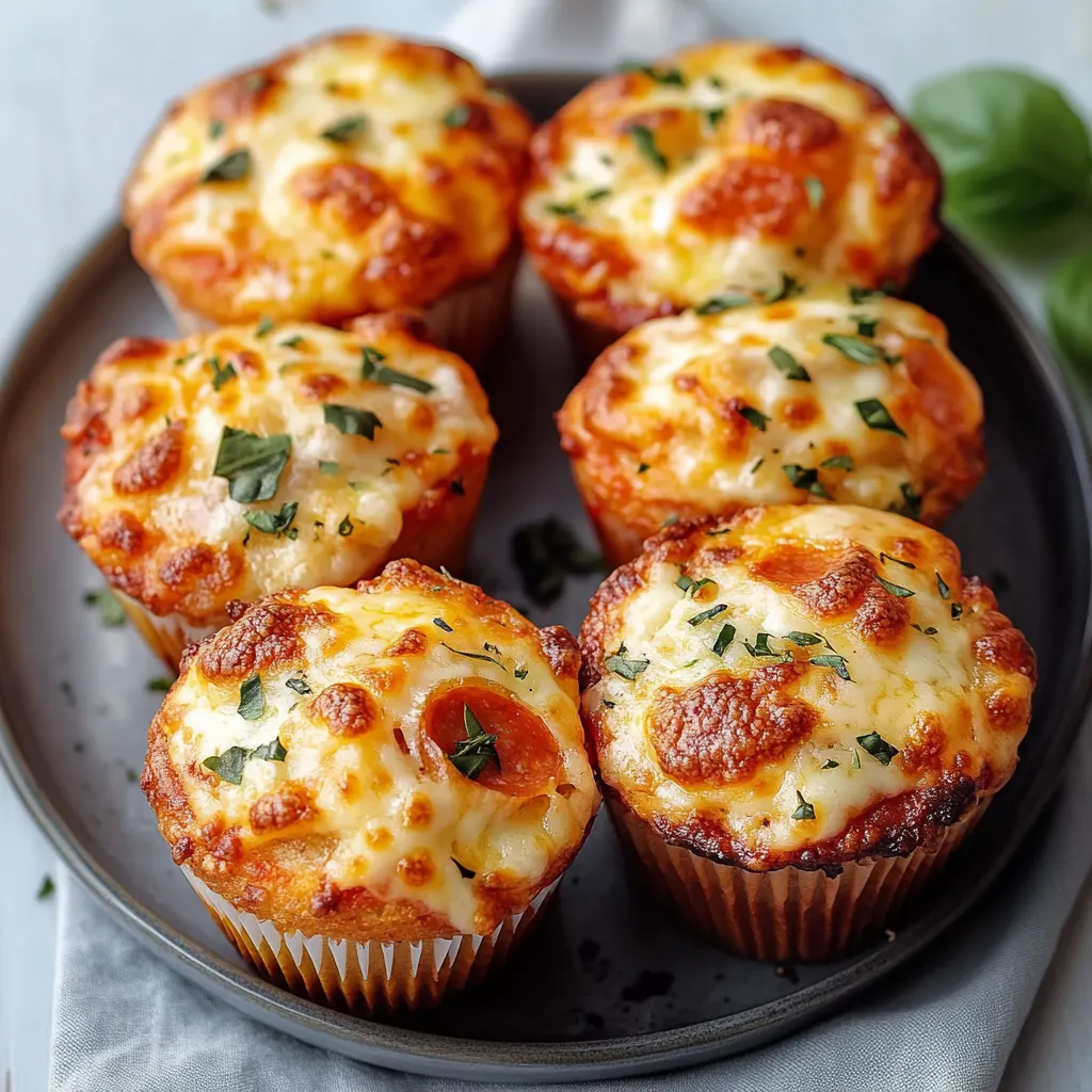 Muffin salati con formaggio e aromi su piatto.