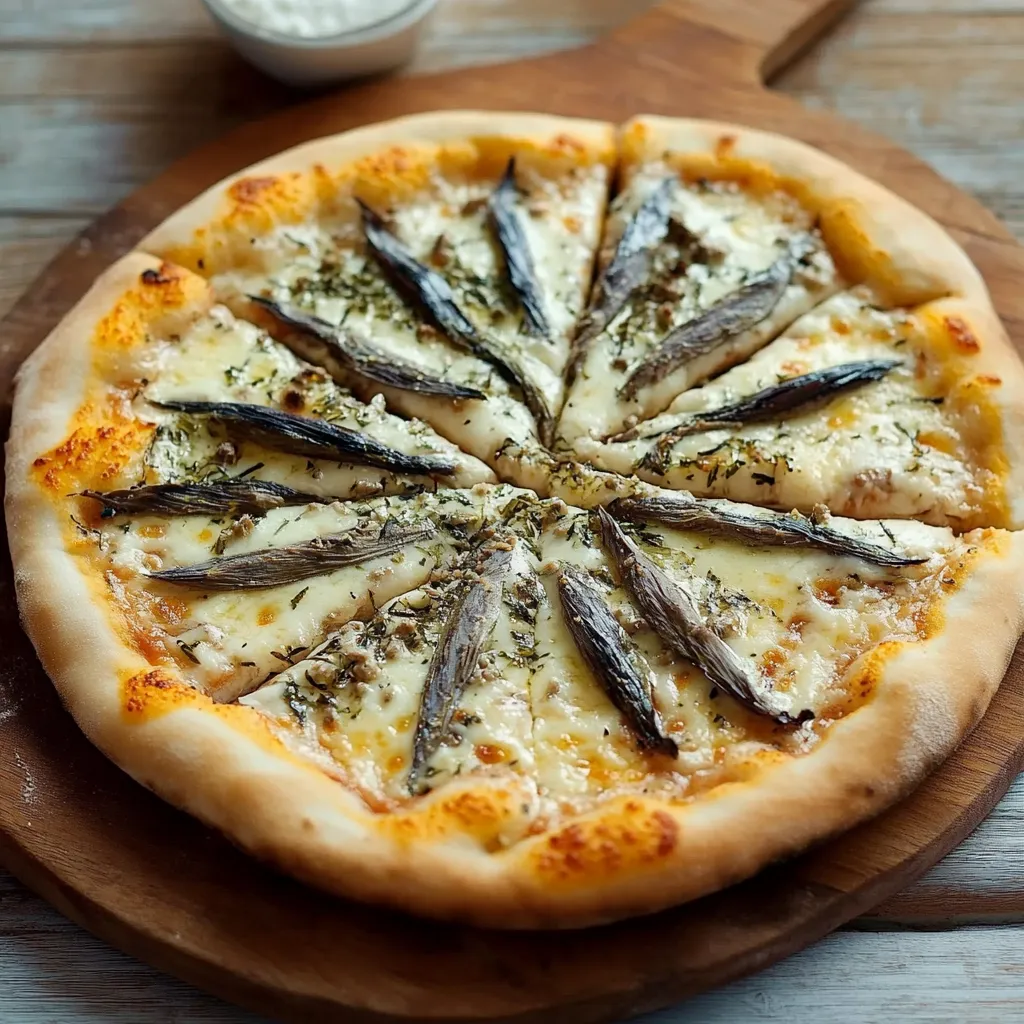 Focaccia con funghi e formaggio.