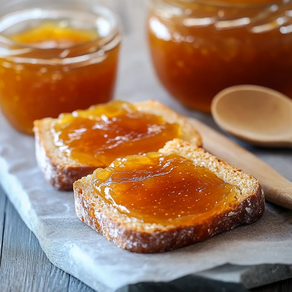 Due vasetti pieni di marmellata su un tavolo.