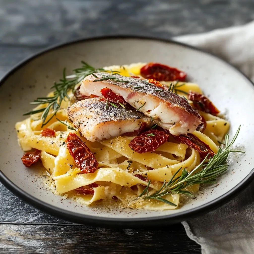 Pasta di mare con erbe fresche.