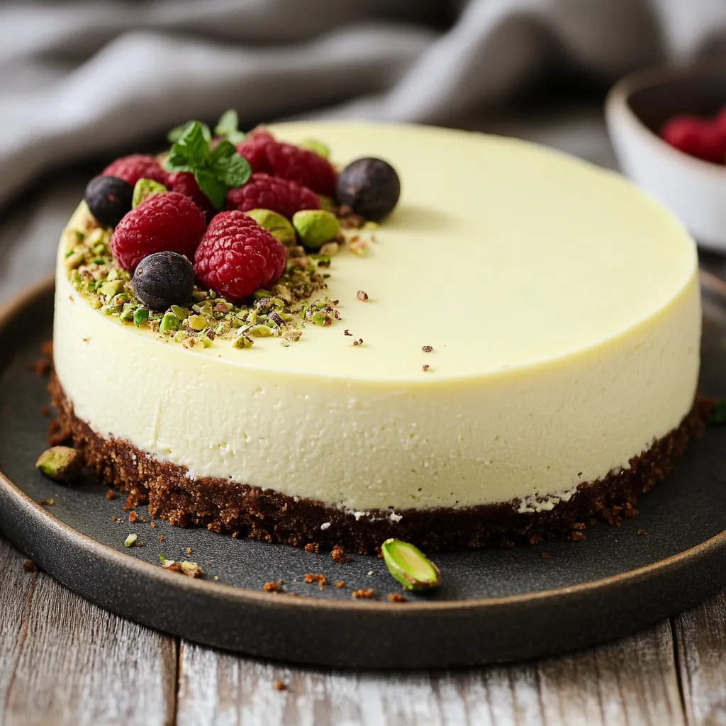 Tortino con frutta e pistacchi.