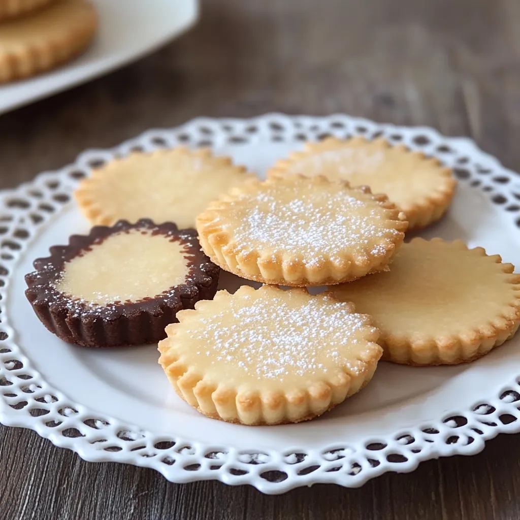 Piatto con otto biscotti con zucchero e uno con cioccolato.