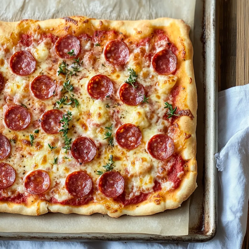 Pizza con pepperoni e formaggio.