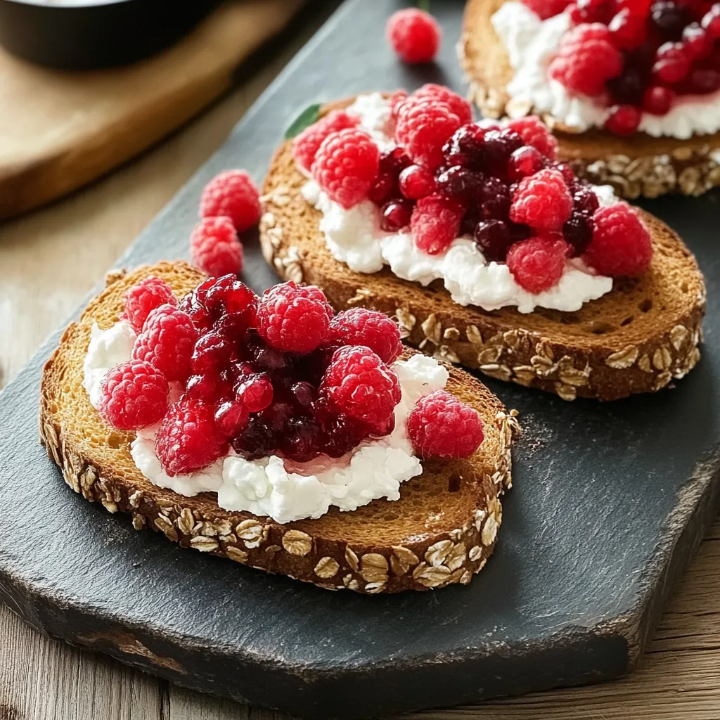 Due toast con frutta e crema.