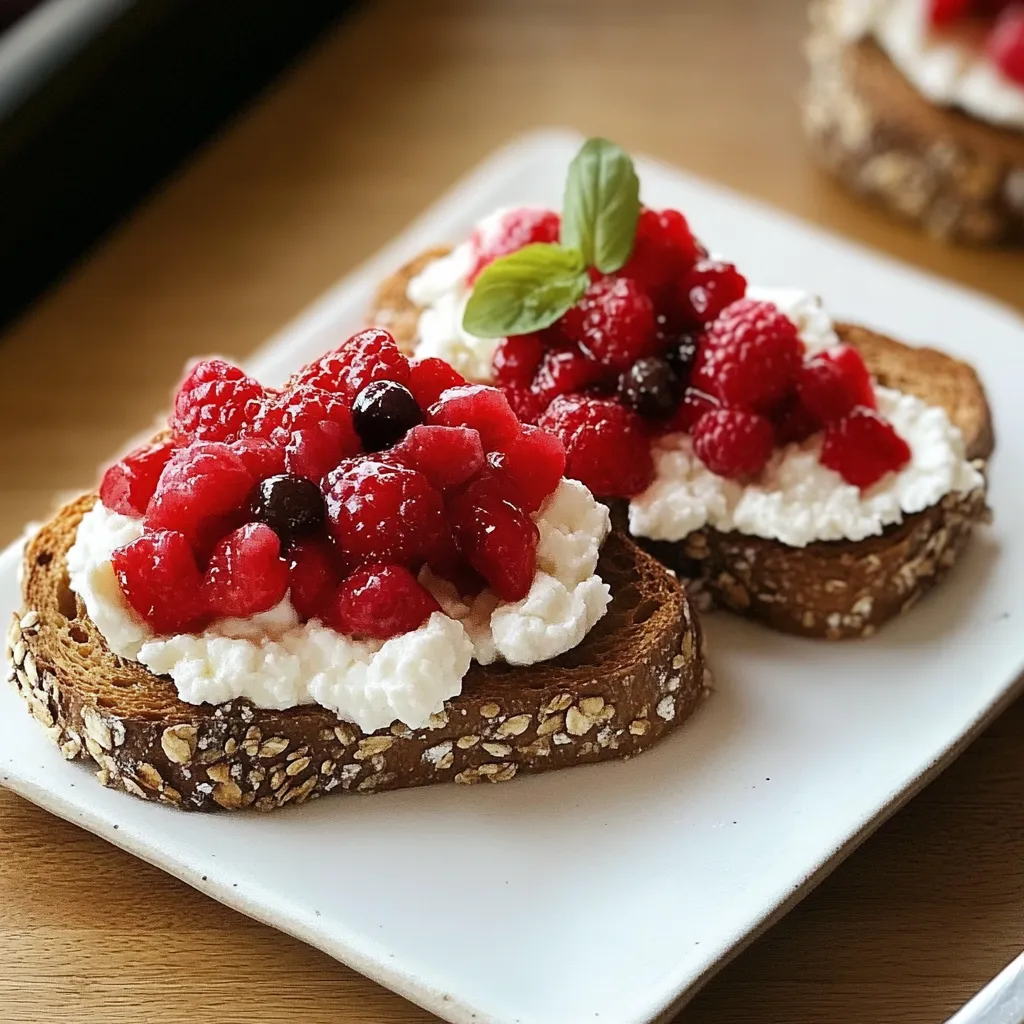 Due toast con frutta e crema.