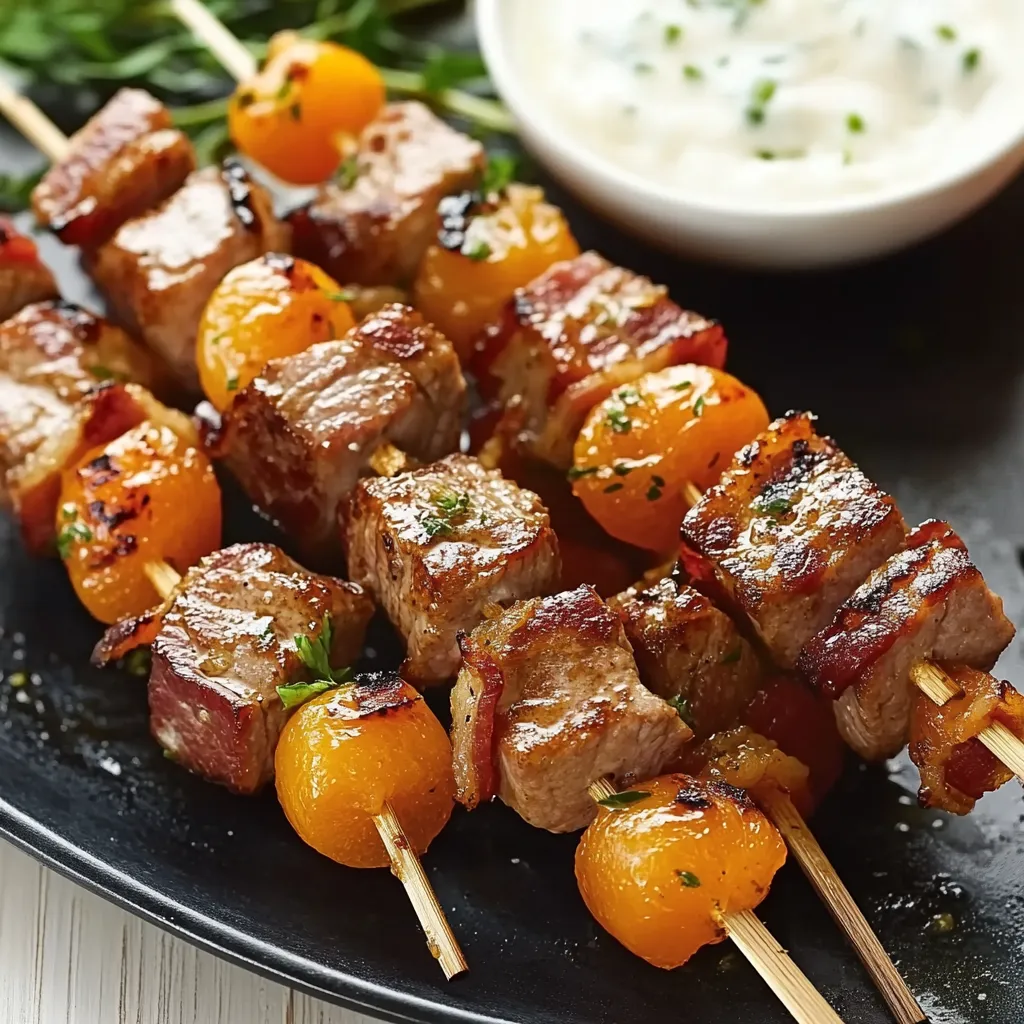 Spiedino di carne con cipolla e peperoncino.