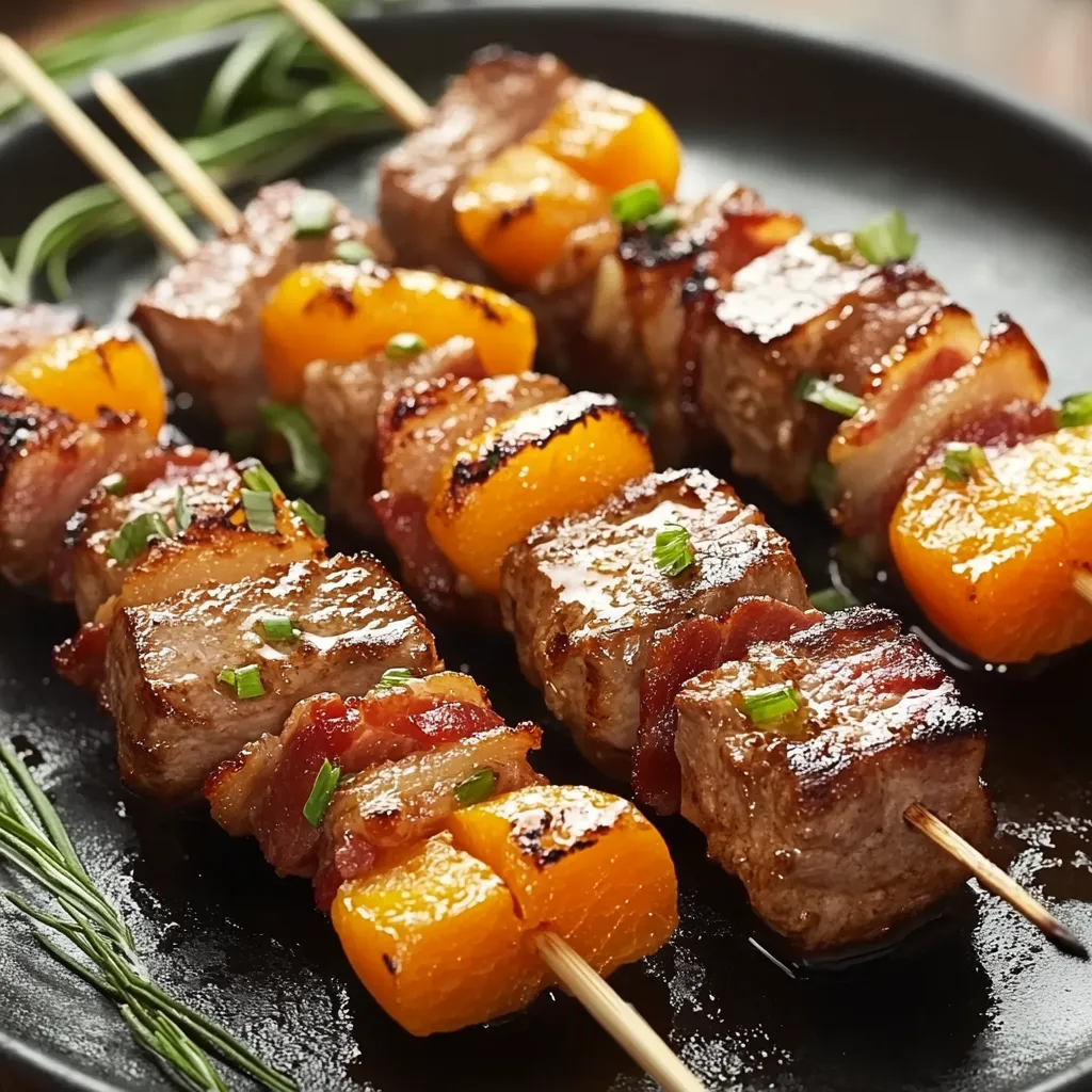 Carne e verdure grigliate con tocchi di peperoncino e peperoni.